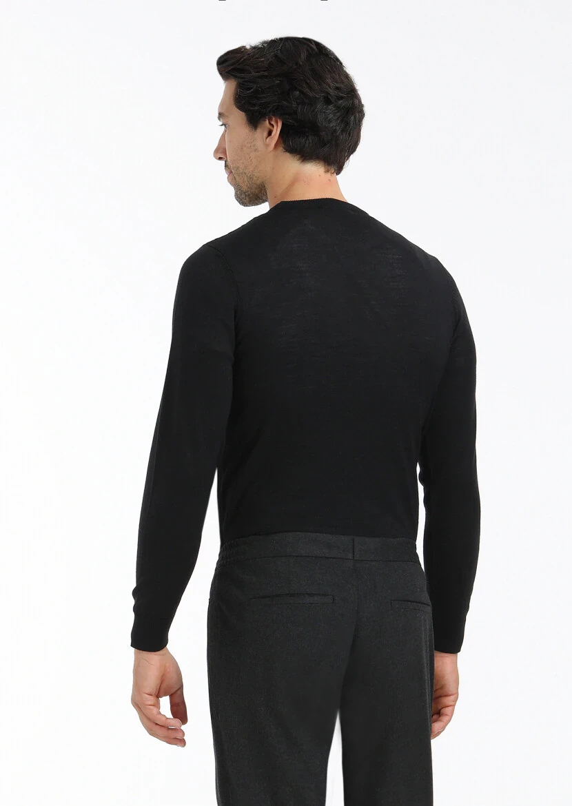 Black Knitwear Sweatshirt - 4