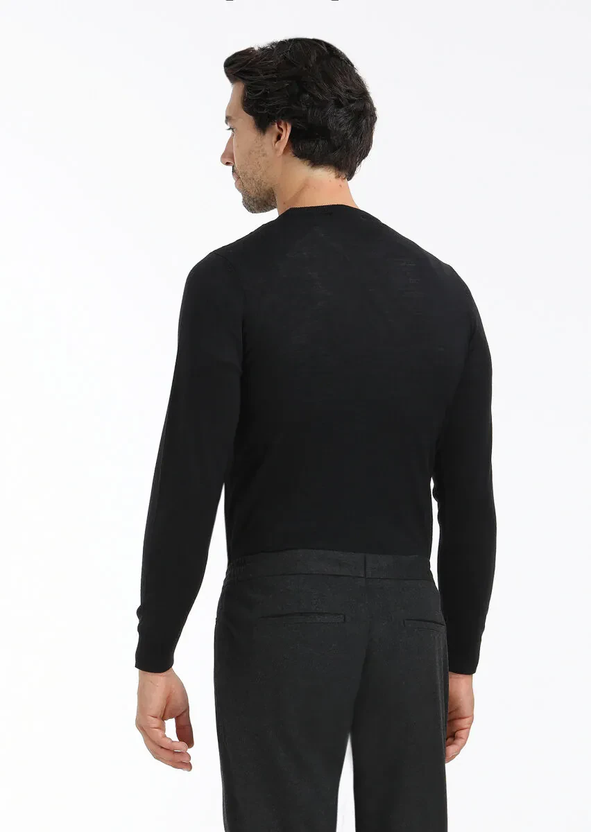 Black Knitwear Sweatshirt - 4