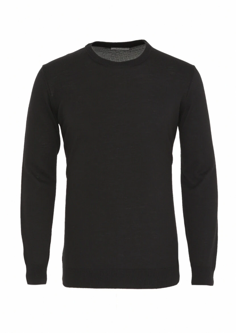 Black Knitwear Sweatshirt - 1