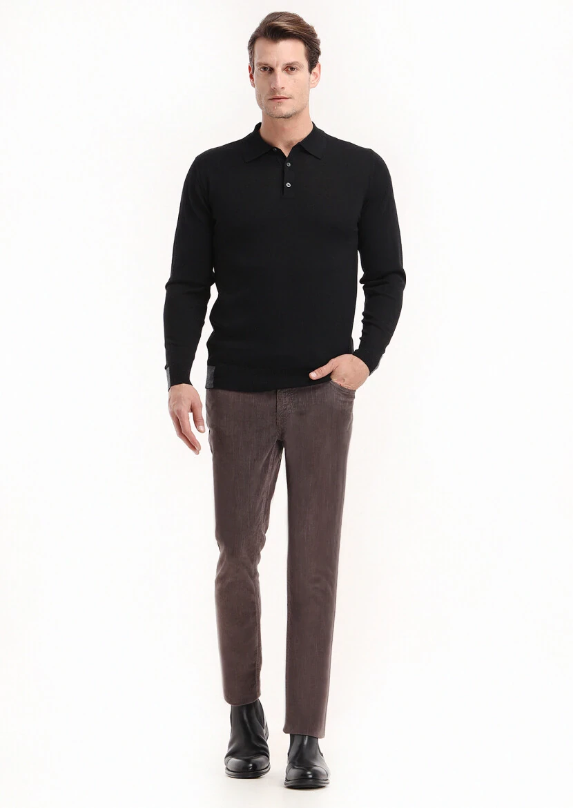 Black Knitwear Sweatshirt - 1