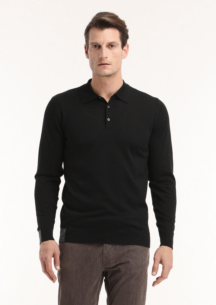 Black Knitwear Sweatshirt 