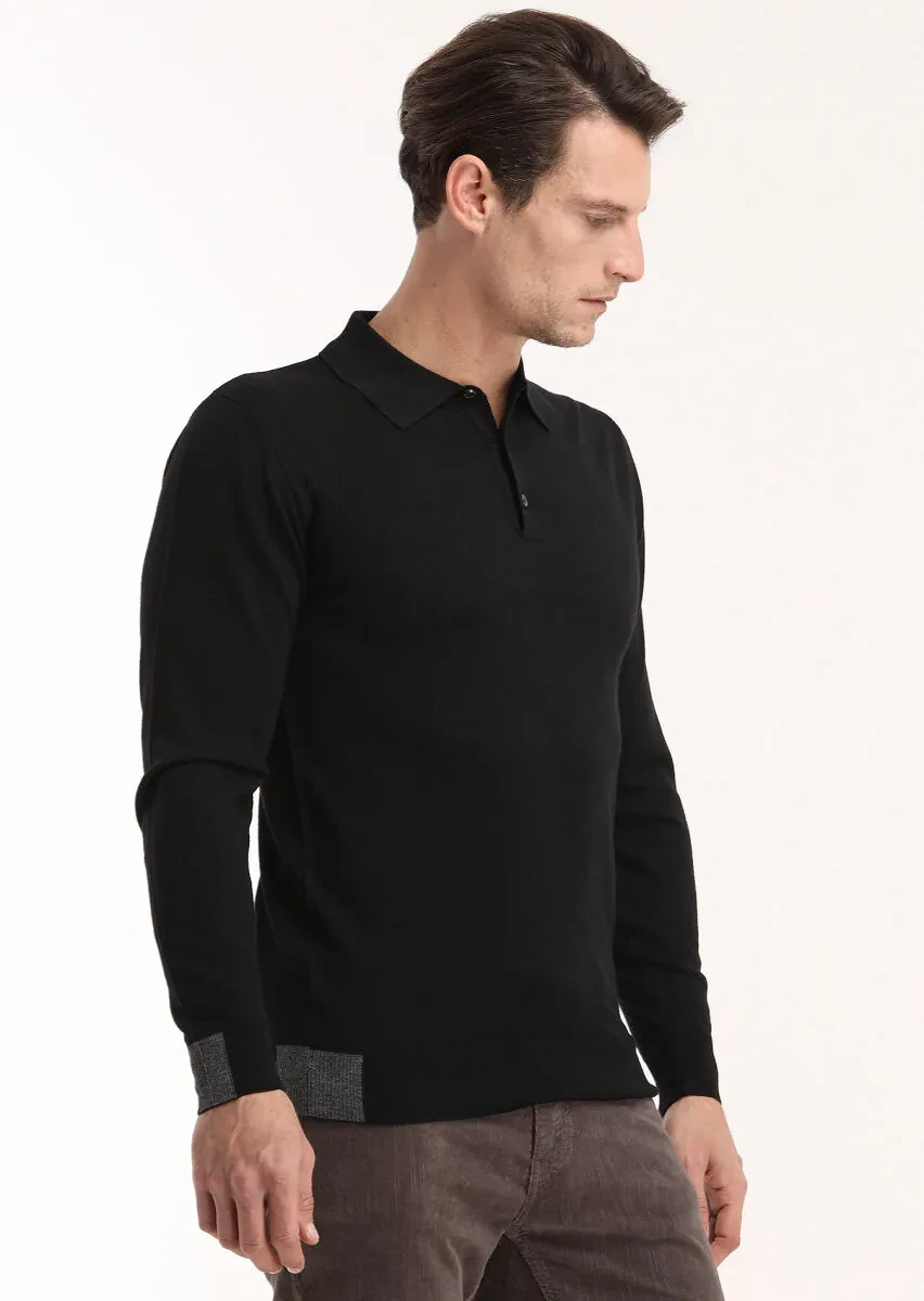 Black Knitwear Sweatshirt - 3