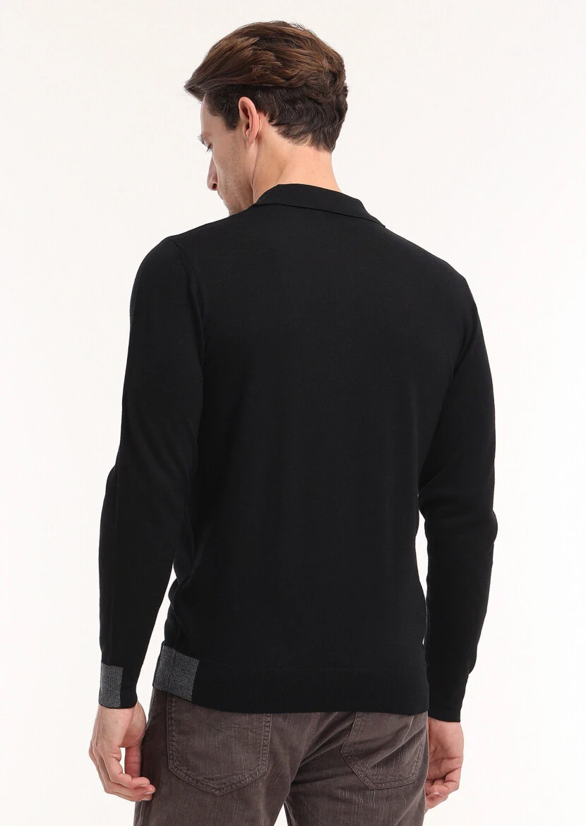 Black Knitwear Sweatshirt - 5