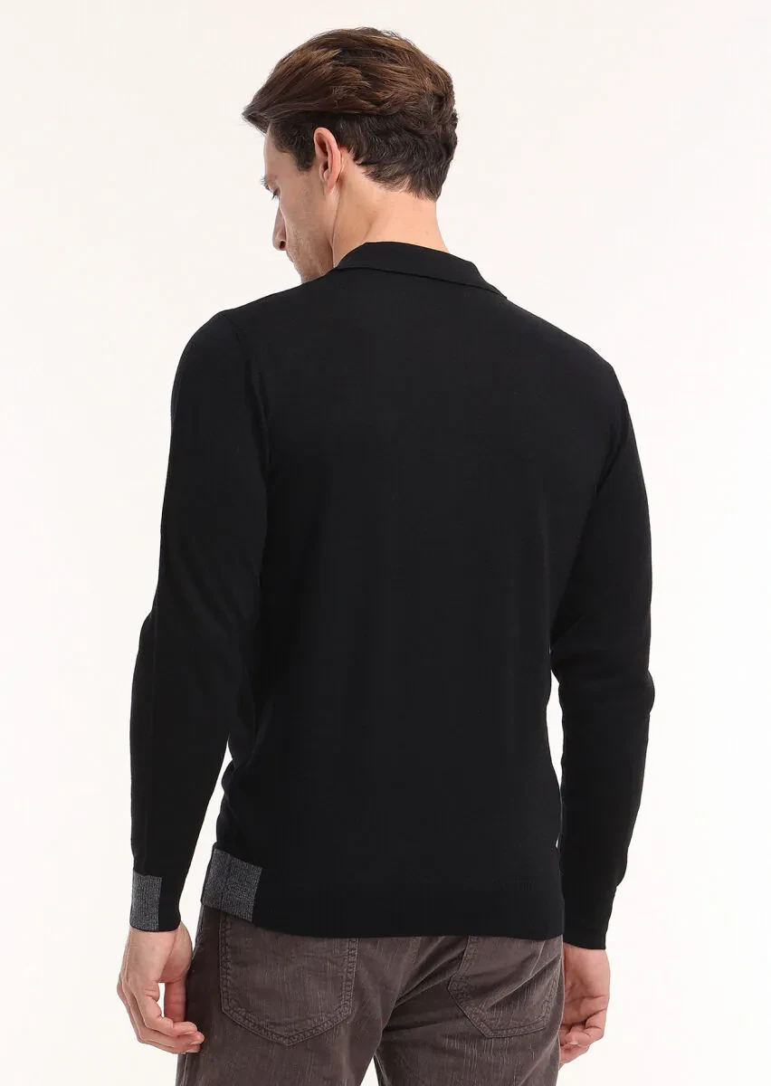 Black Knitwear Sweatshirt - 5