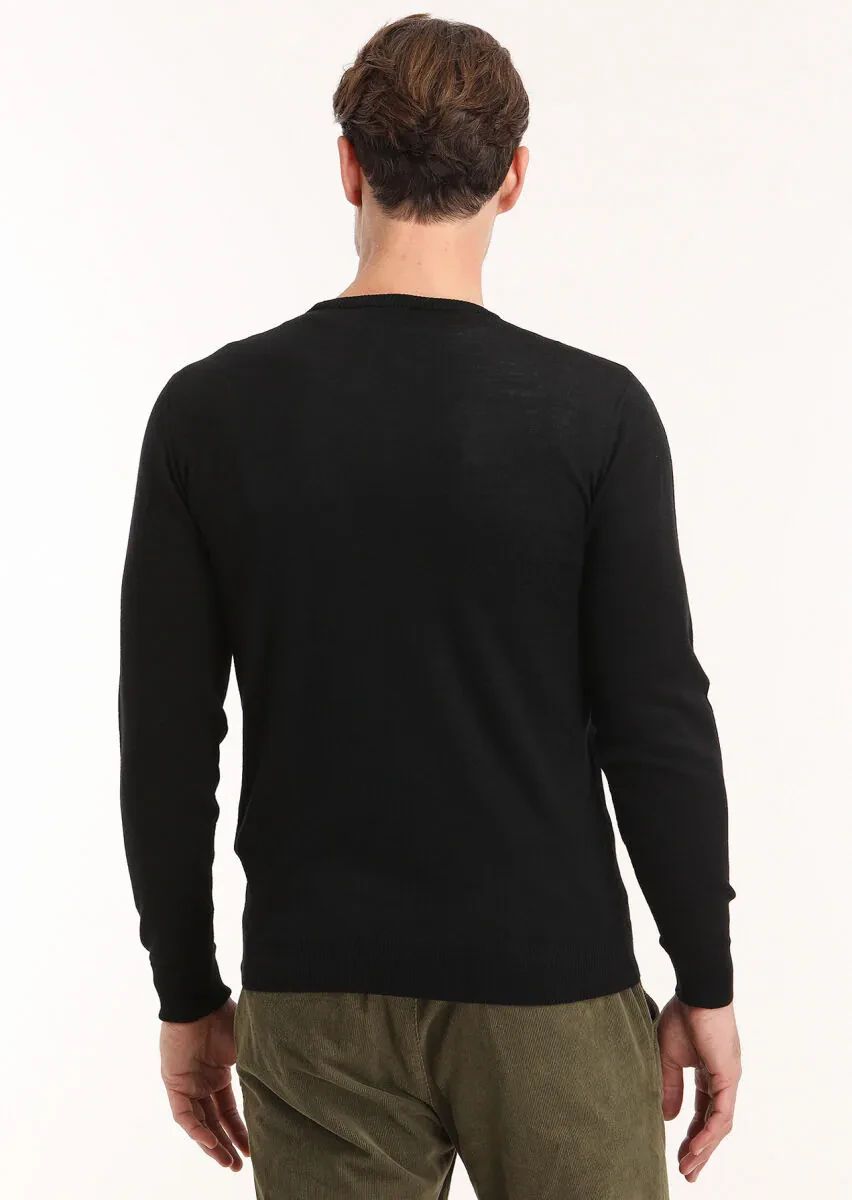 Black Knitwear Sweatshirt - 5