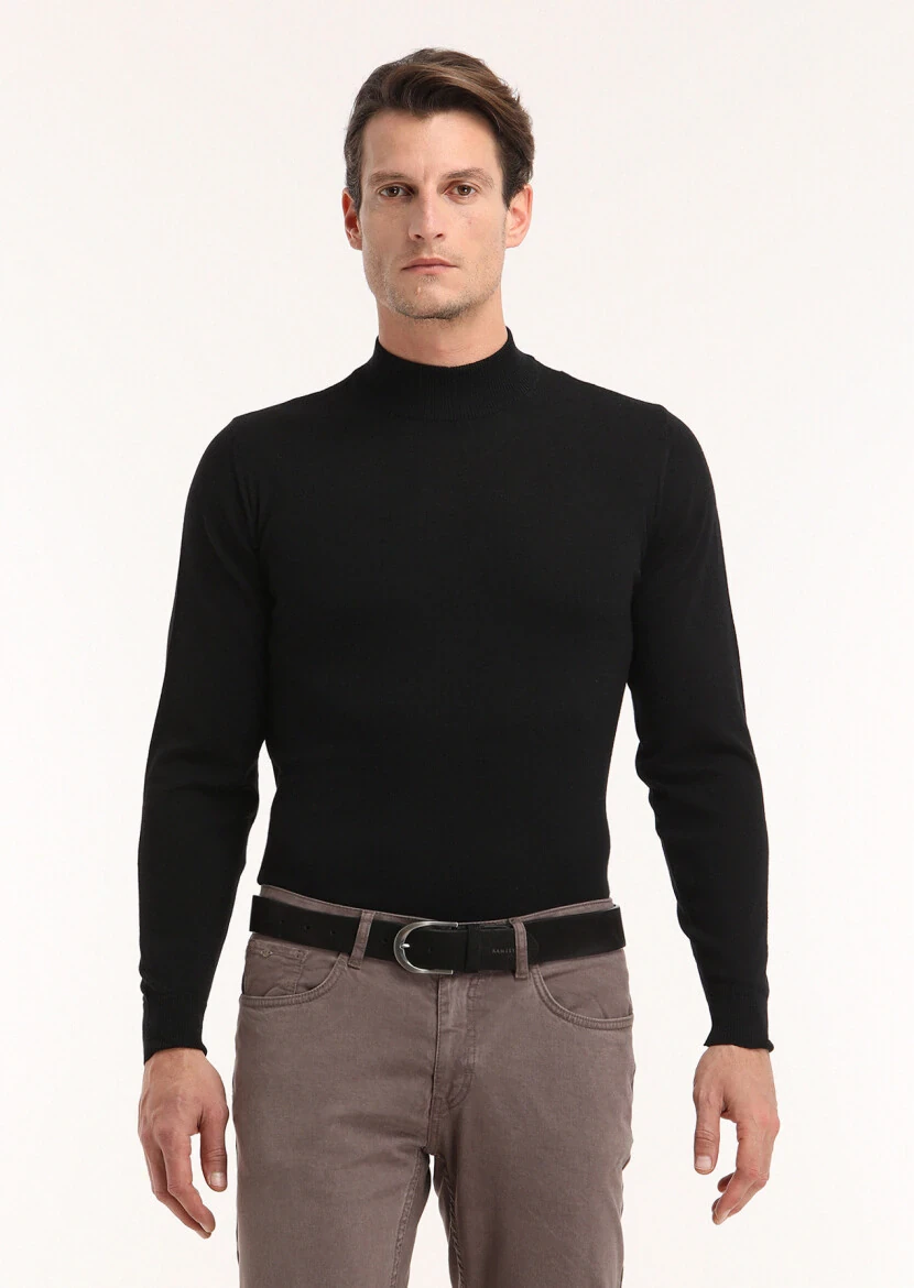 Black Knitwear Sweatshirt 