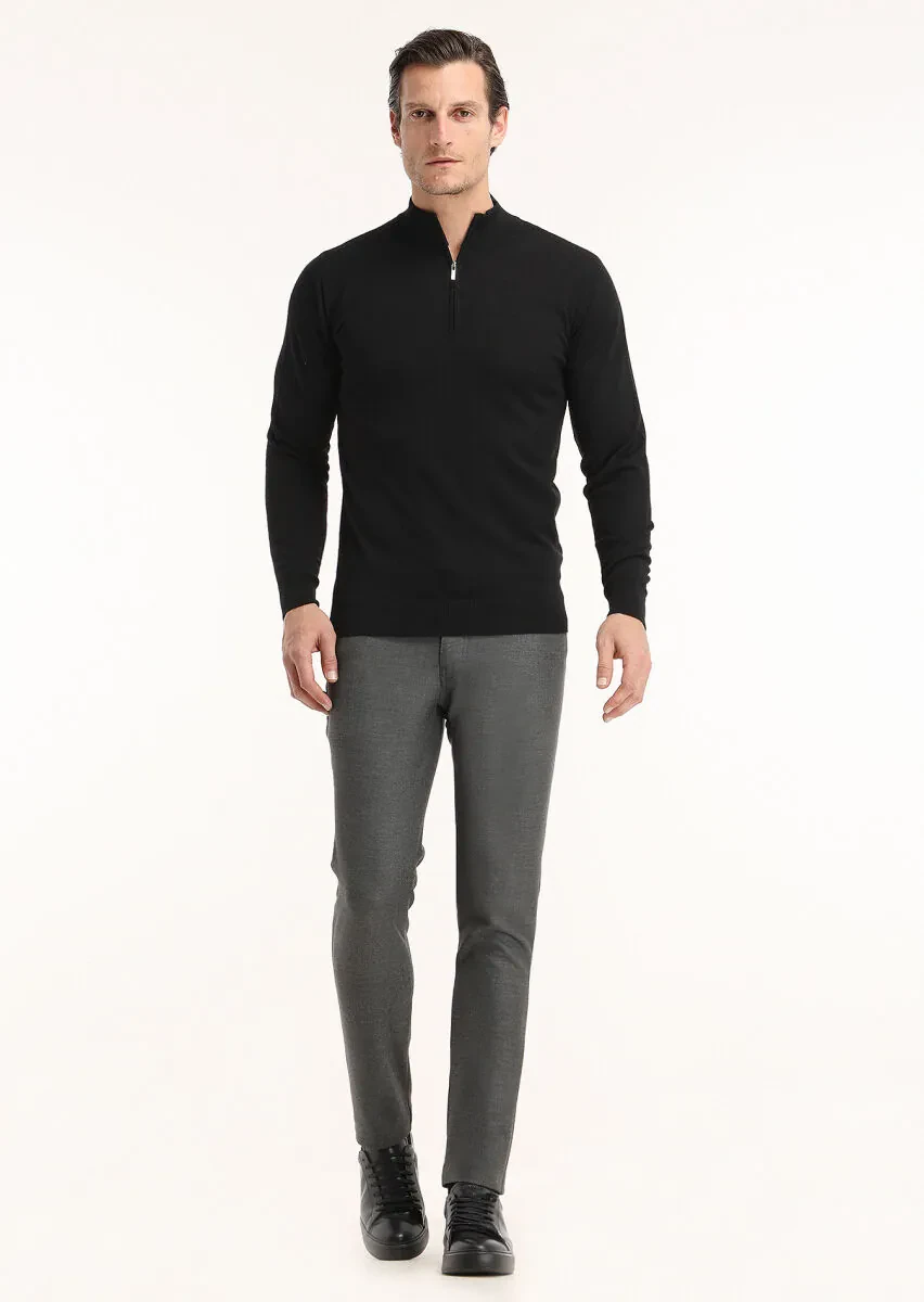 Black Knitwear Sweatshirt - 1