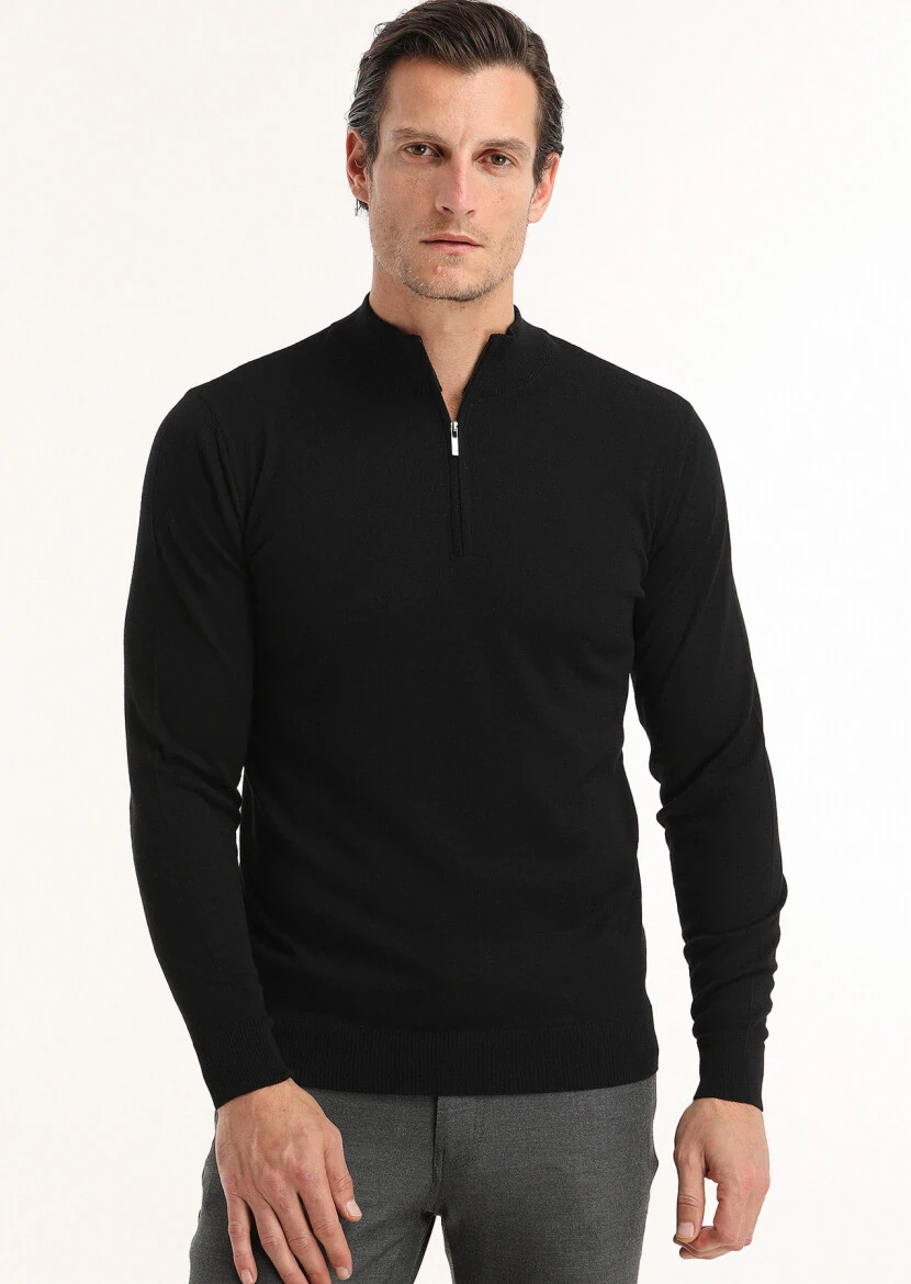 Black Knitwear Sweatshirt 