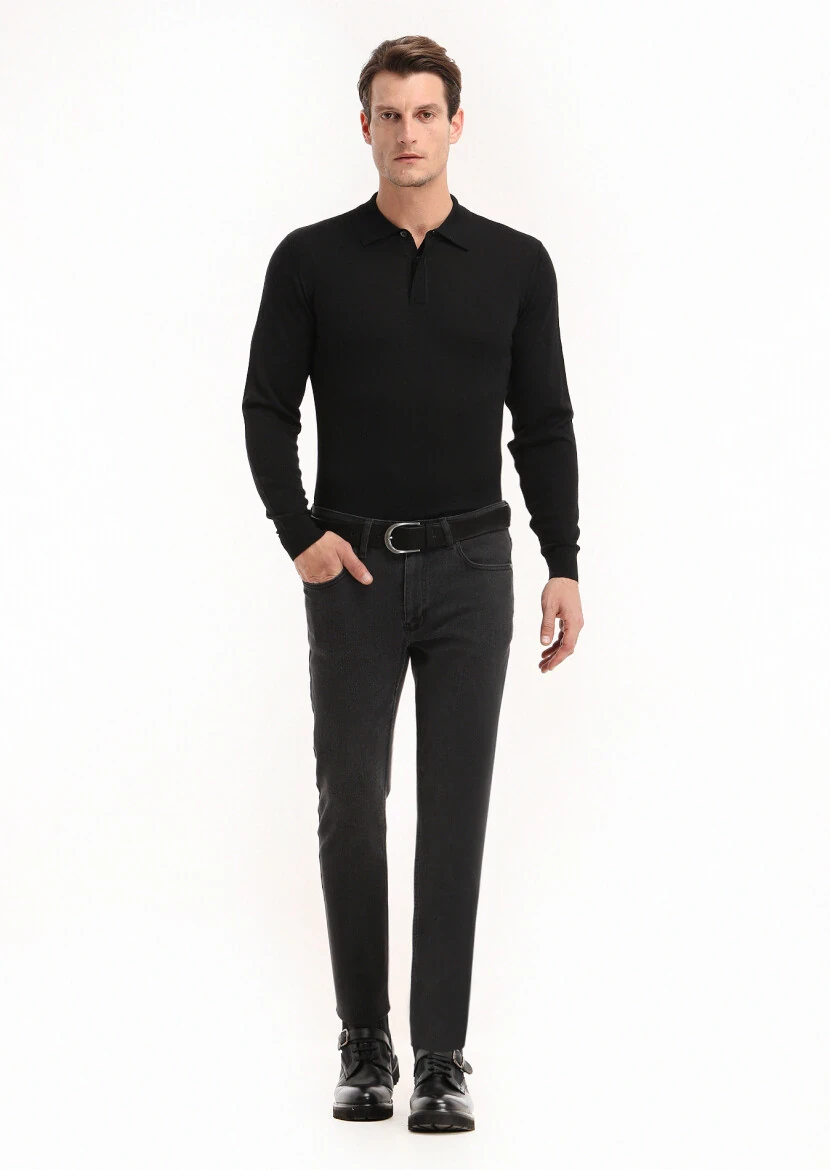 Black Knitwear Sweatshirt - 1