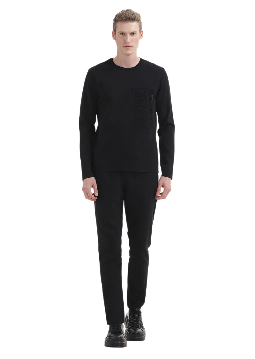 Black Knitwear Sweatshirt 