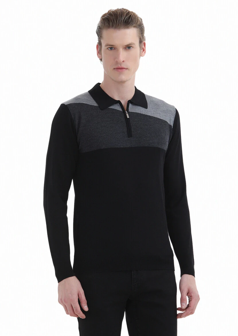 Black Knitwear Sweatshirt - 2