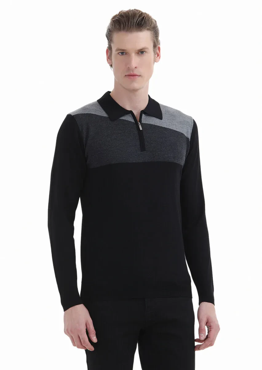 Black Knitwear Sweatshirt - 2