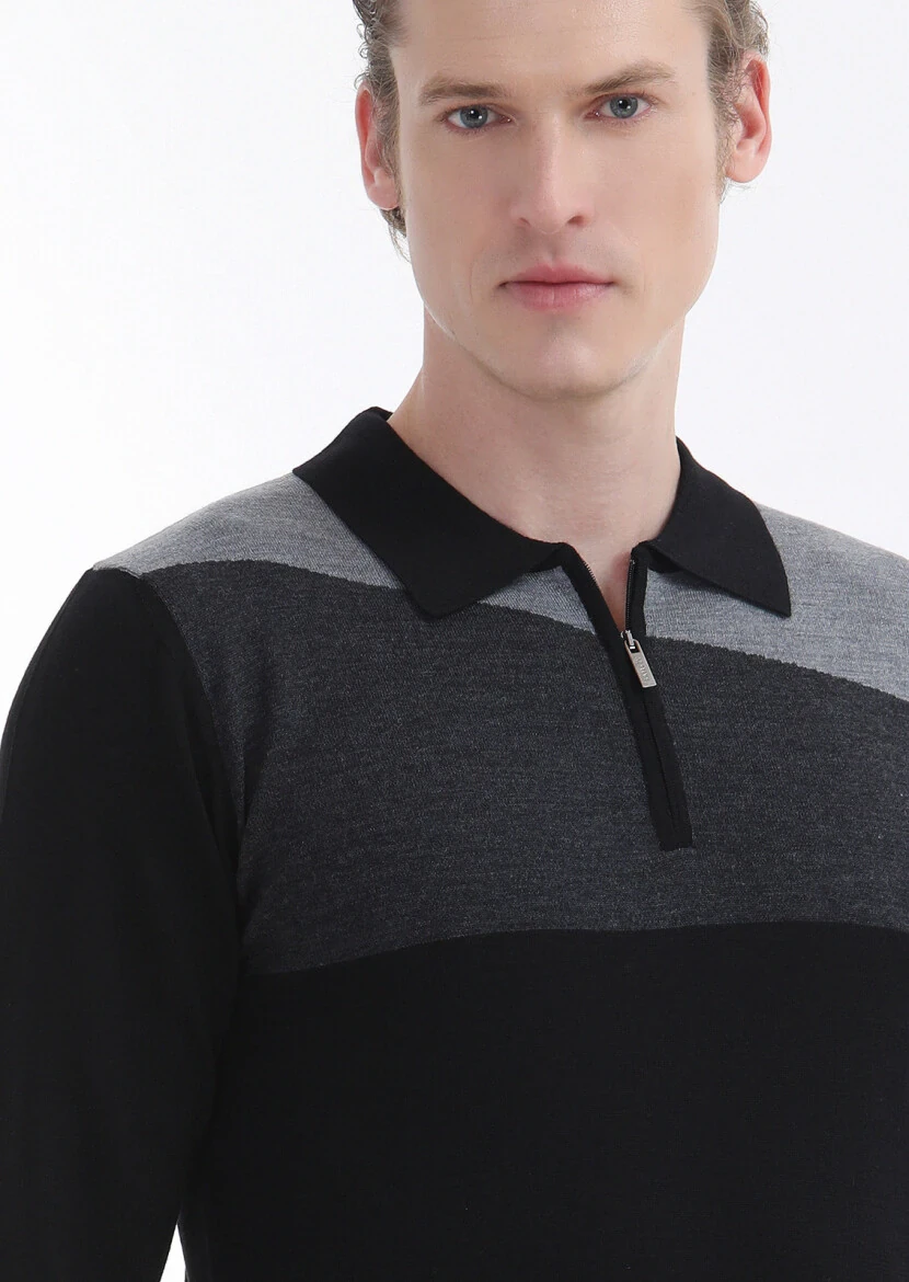 Black Knitwear Sweatshirt - 4