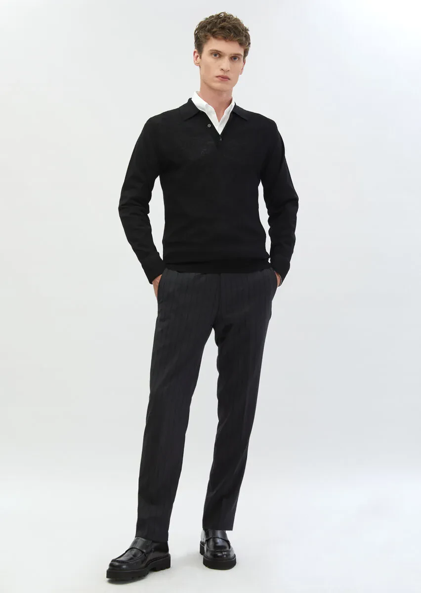 Black Knitwear Sweatshirt - 2