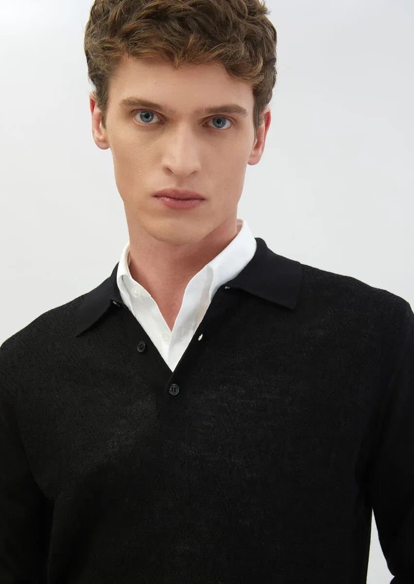 Black Knitwear Sweatshirt - 3