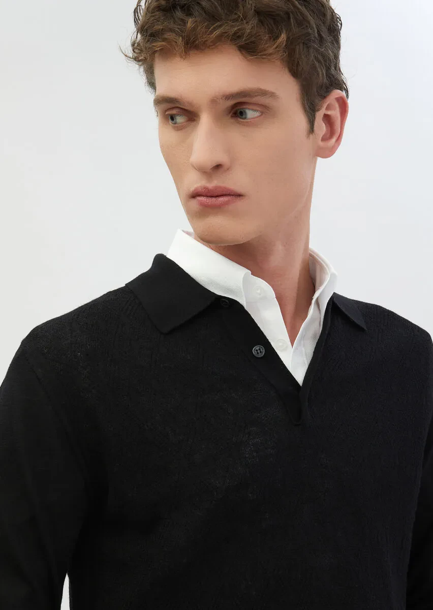 Black Knitwear Sweatshirt - 4