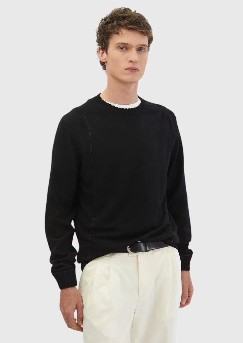 Black Knitwear Sweatshirt - RAMSEY
