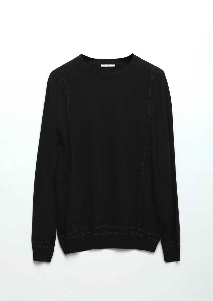 Black Knitwear Sweatshirt - 7