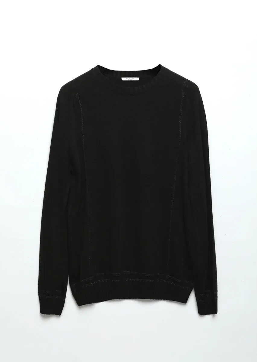 Black Knitwear Sweatshirt - 7