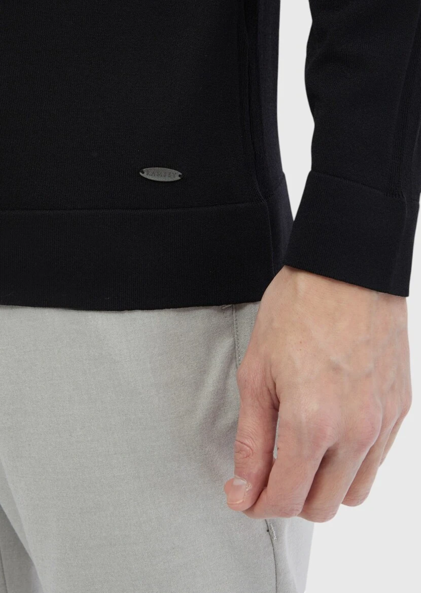 Black Knitwear Sweatshirt - 3