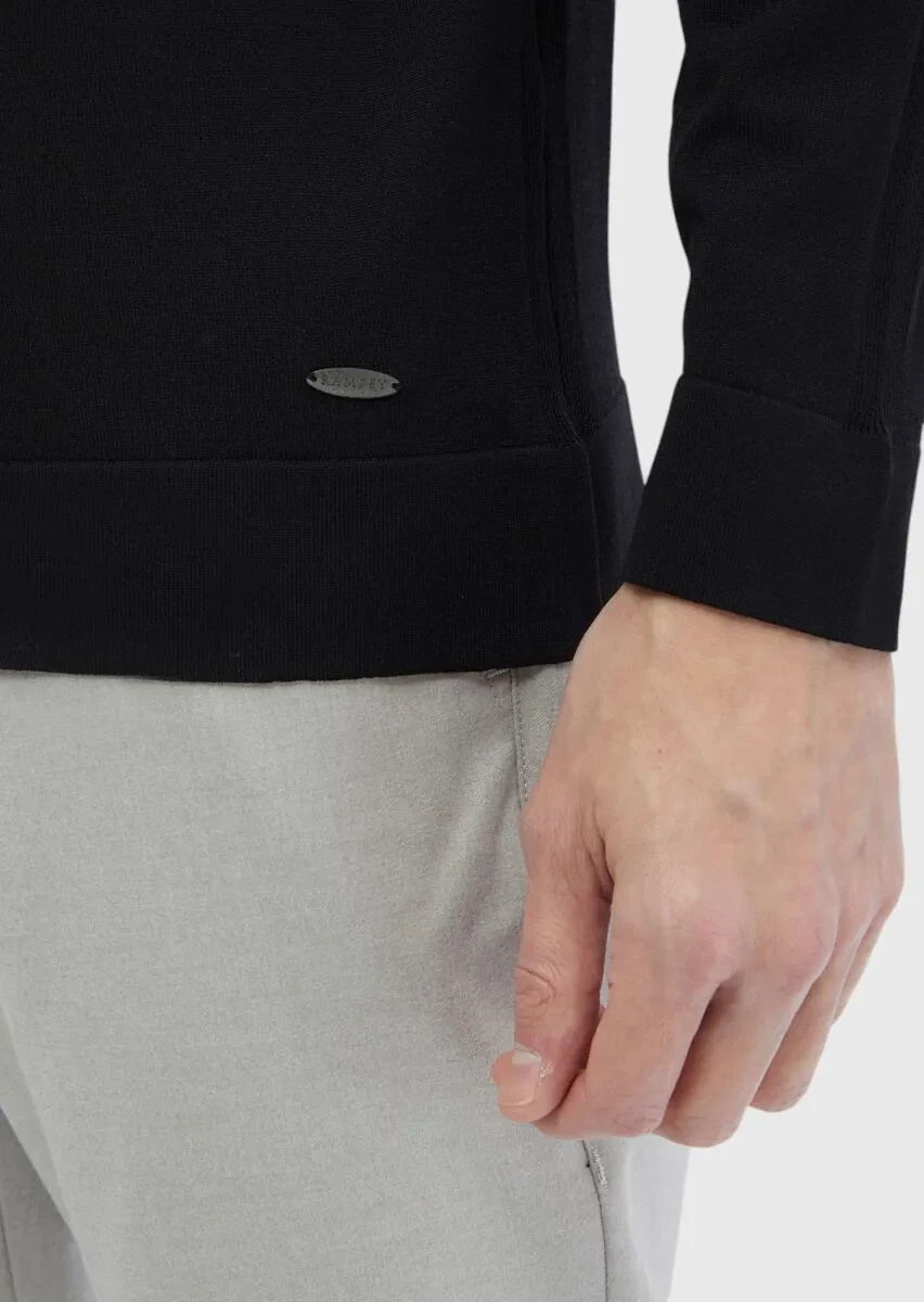 Black Knitwear Sweatshirt - 3