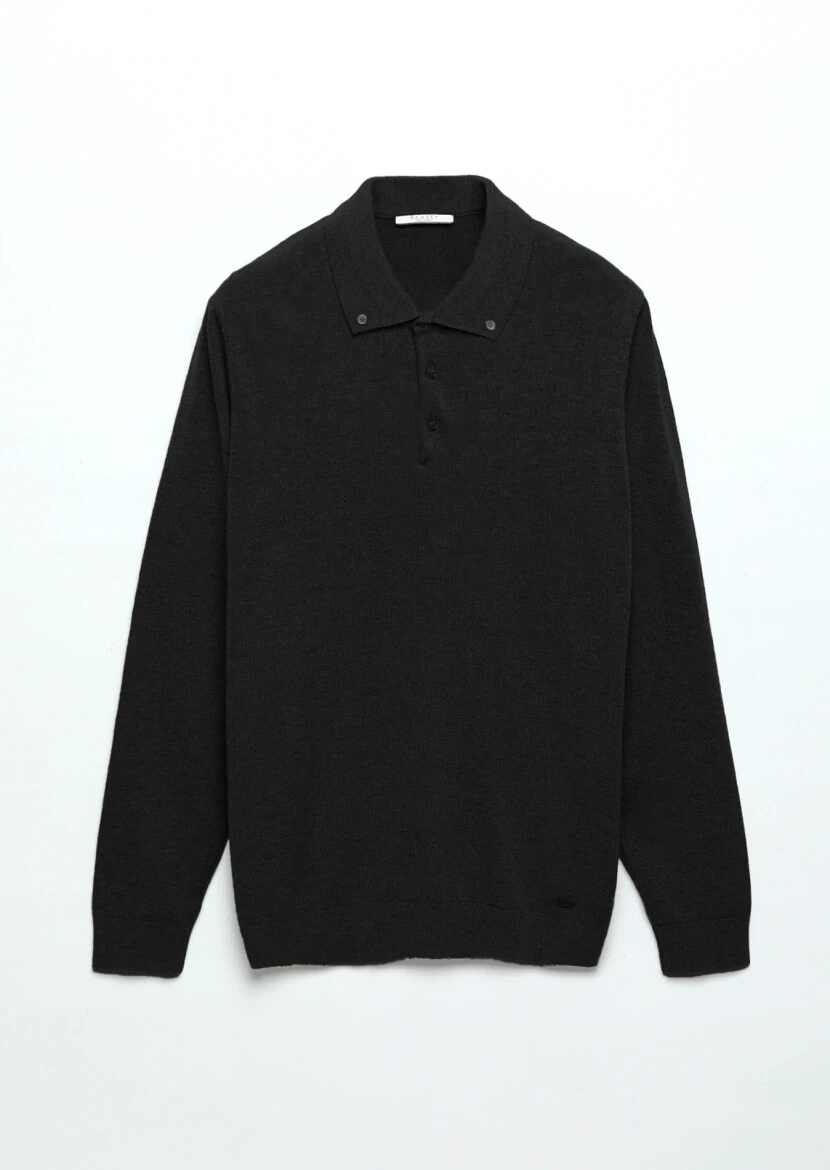 Black Knitwear Sweatshirt - 7