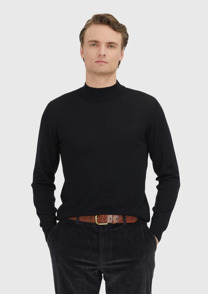 Black Knitwear Sweatshirt - 1