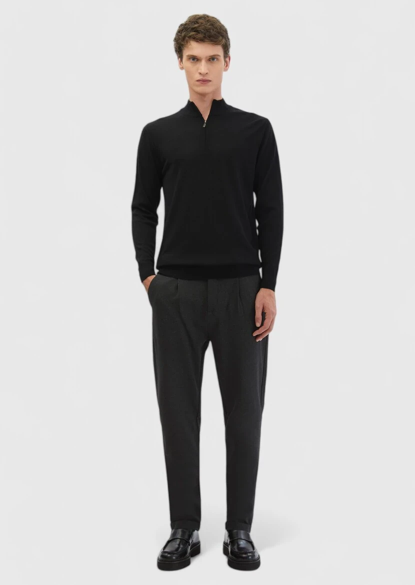 Black Knitwear Sweatshirt 