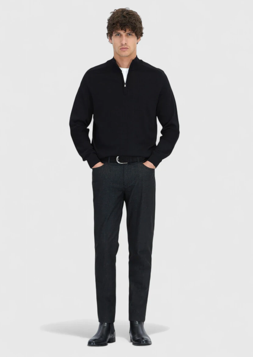 Black Knitwear Sweatshirt - 2