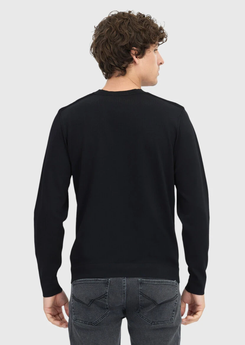 Black Knitwear Sweatshirt - 5