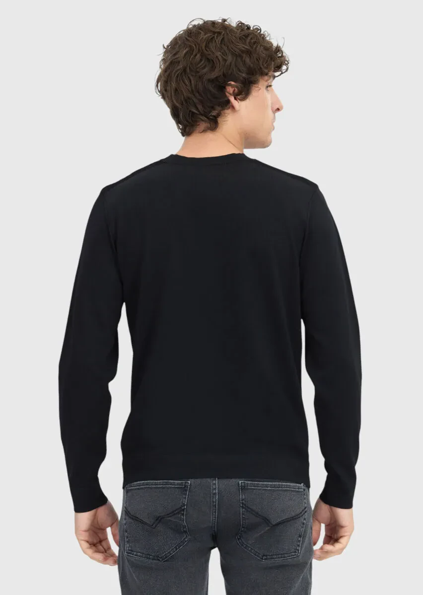Black Knitwear Sweatshirt - 5