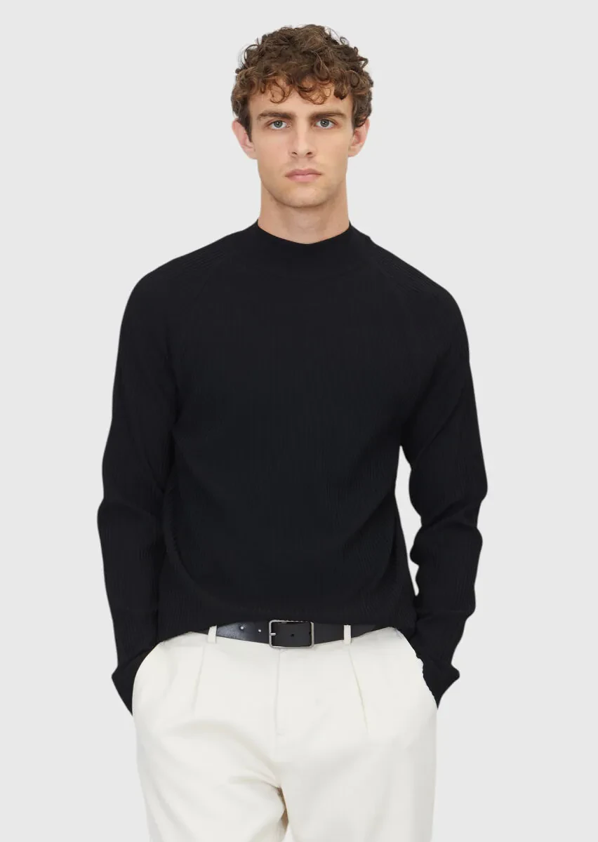 Black Knitwear Sweatshirt - 1