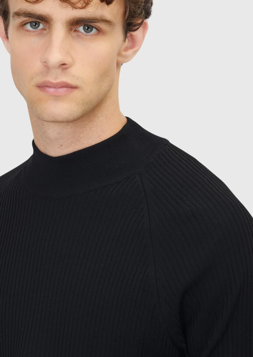 Black Knitwear Sweatshirt - 5