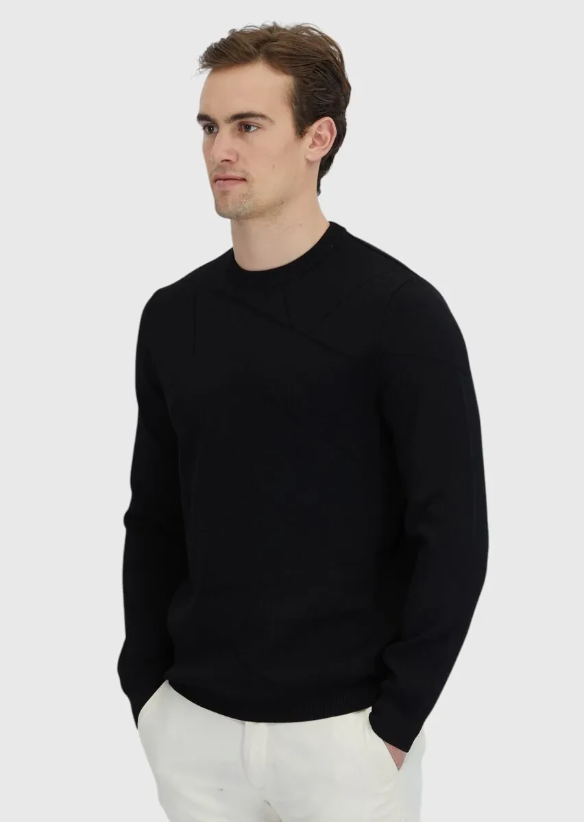 Black Knitwear Sweatshirt - 1