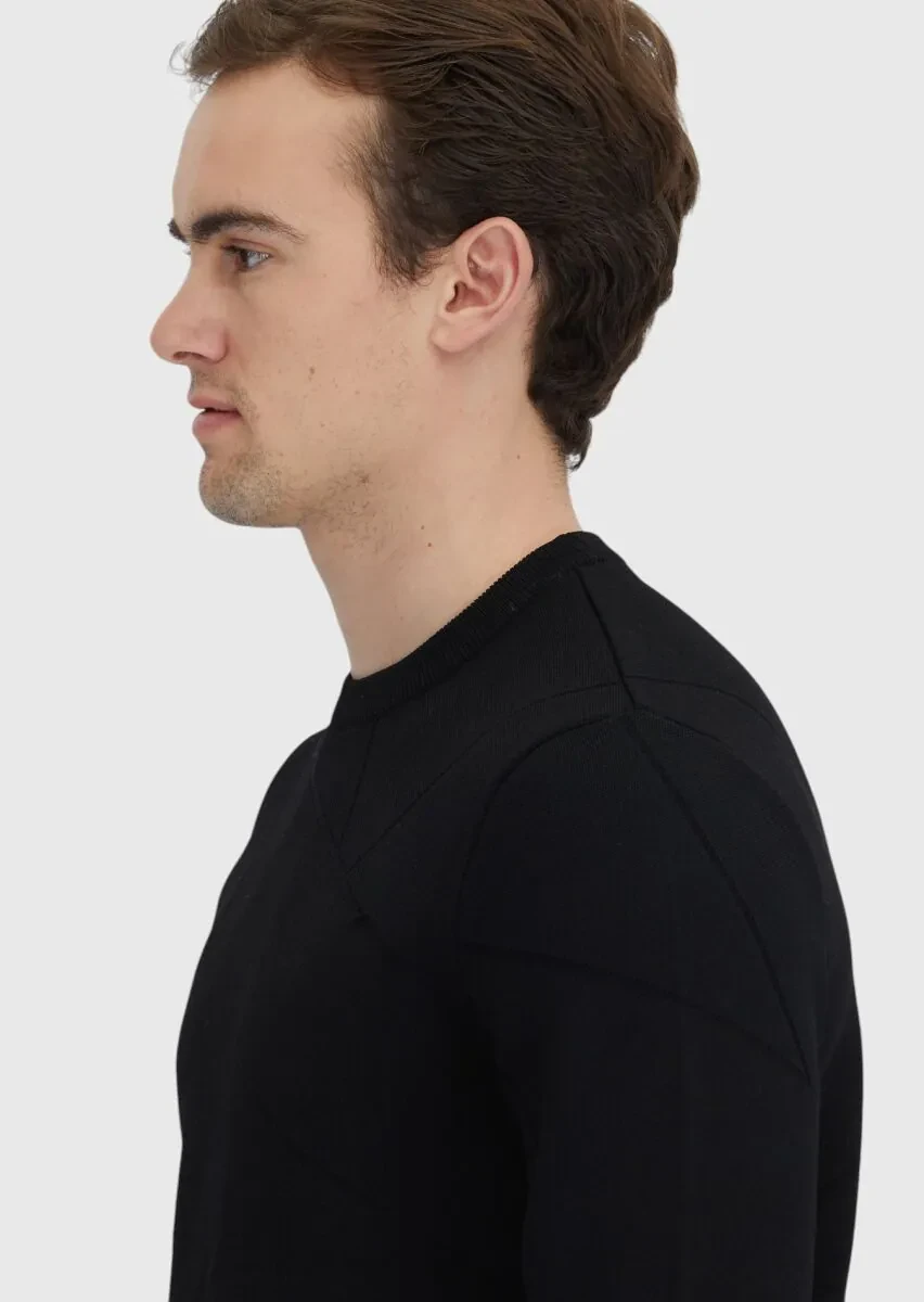 Black Knitwear Sweatshirt - 4