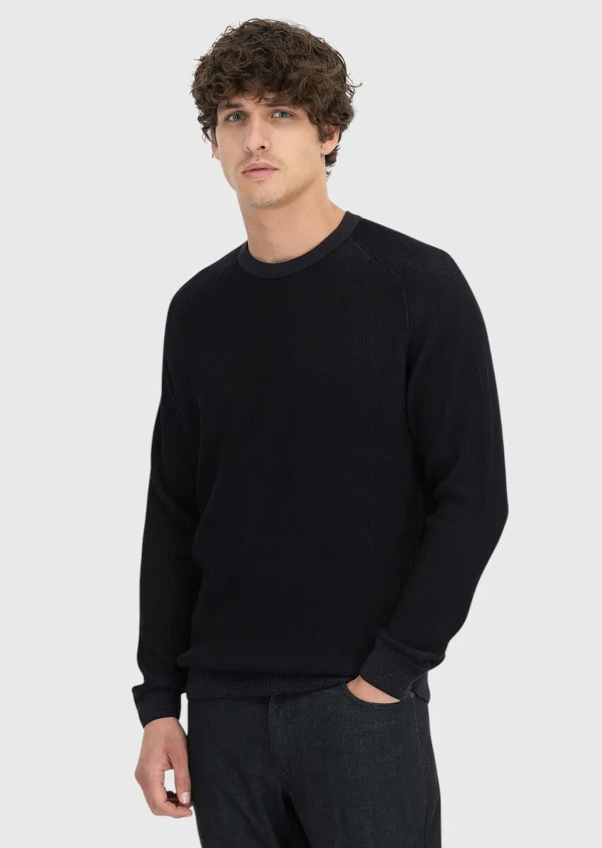 Black Knitwear Sweatshirt - 1