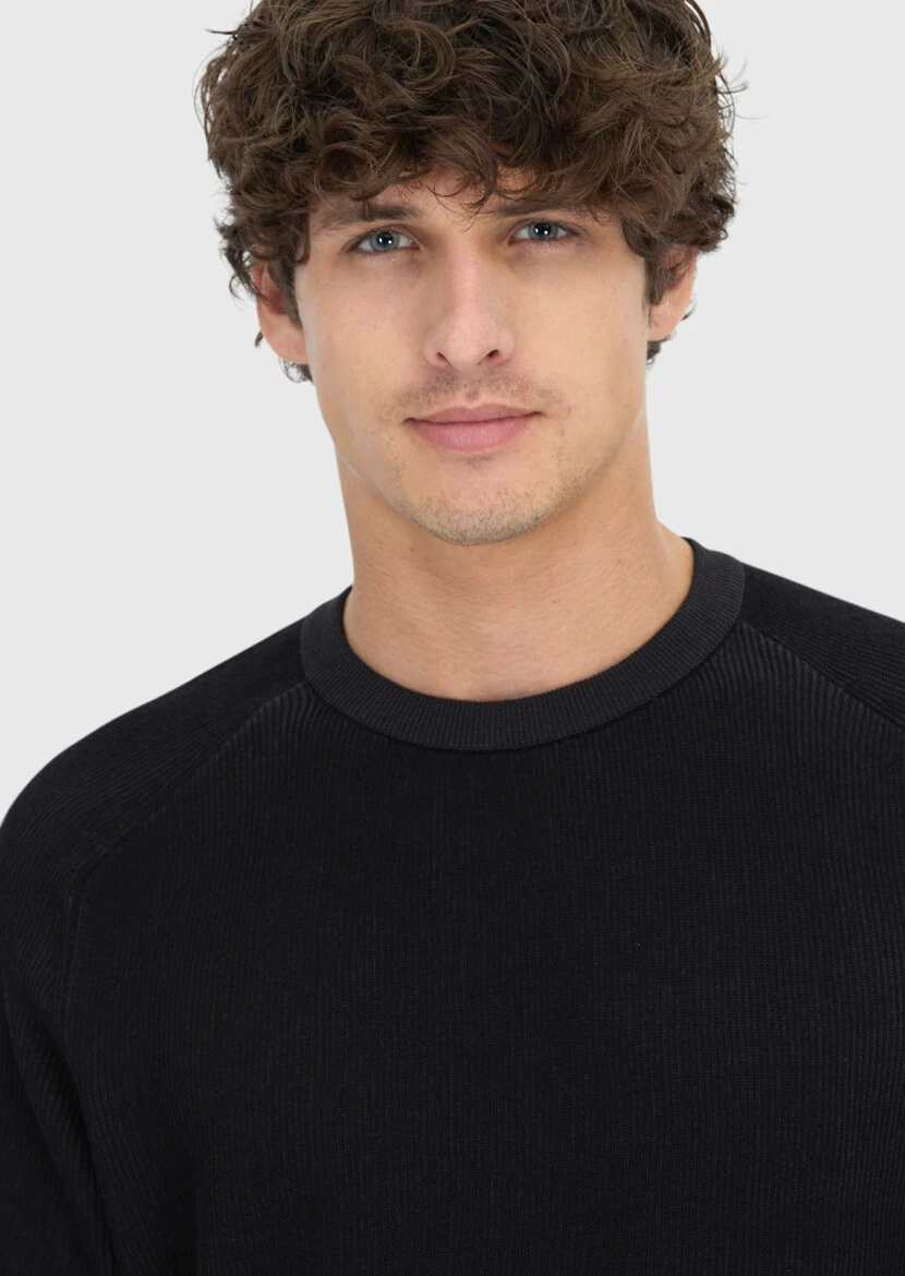 Black Knitwear Sweatshirt - 4