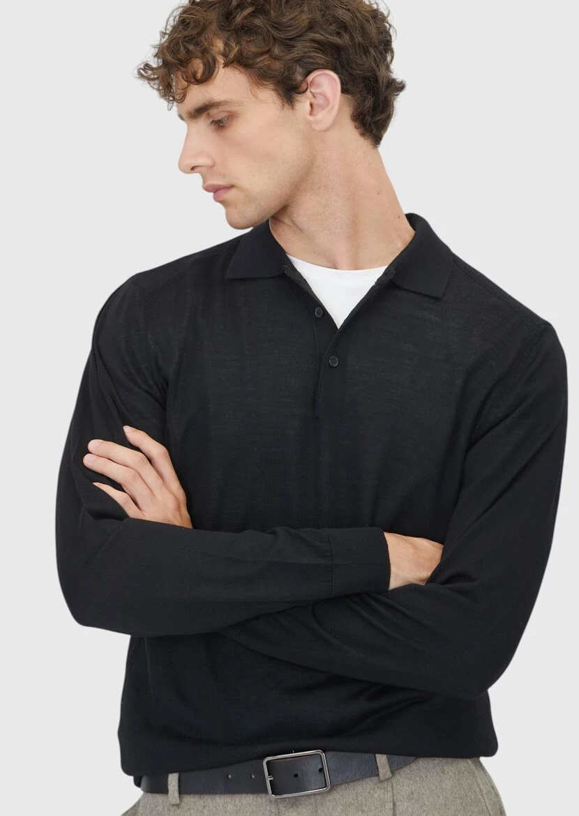 Black Knitwear Sweatshirt - 4