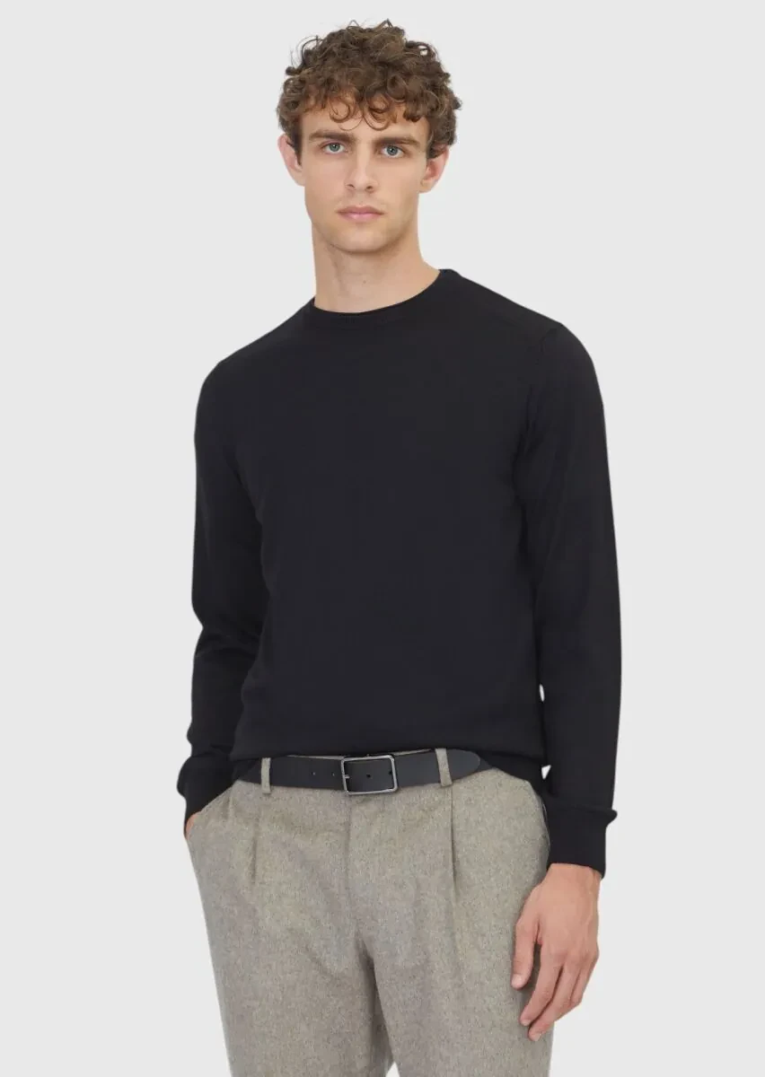 Black Knitwear Sweatshirt - 1