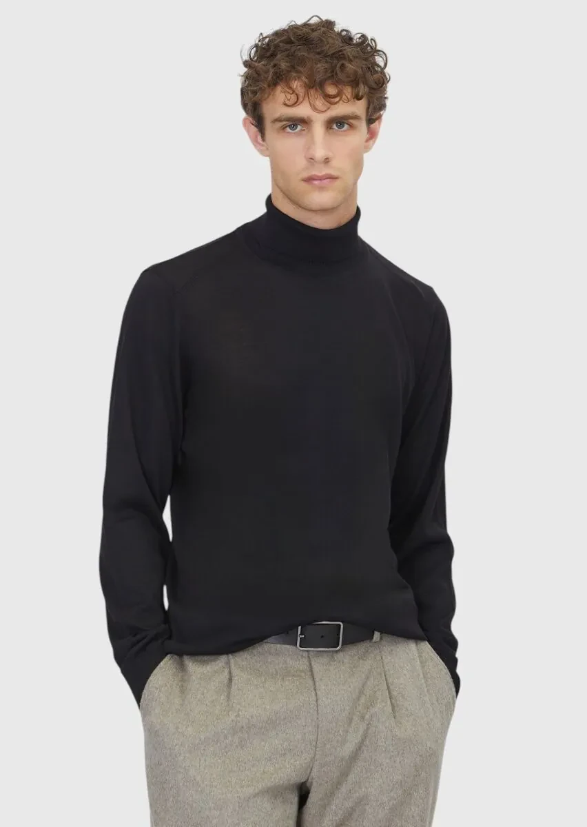 Black Knitwear Sweatshirt - 1