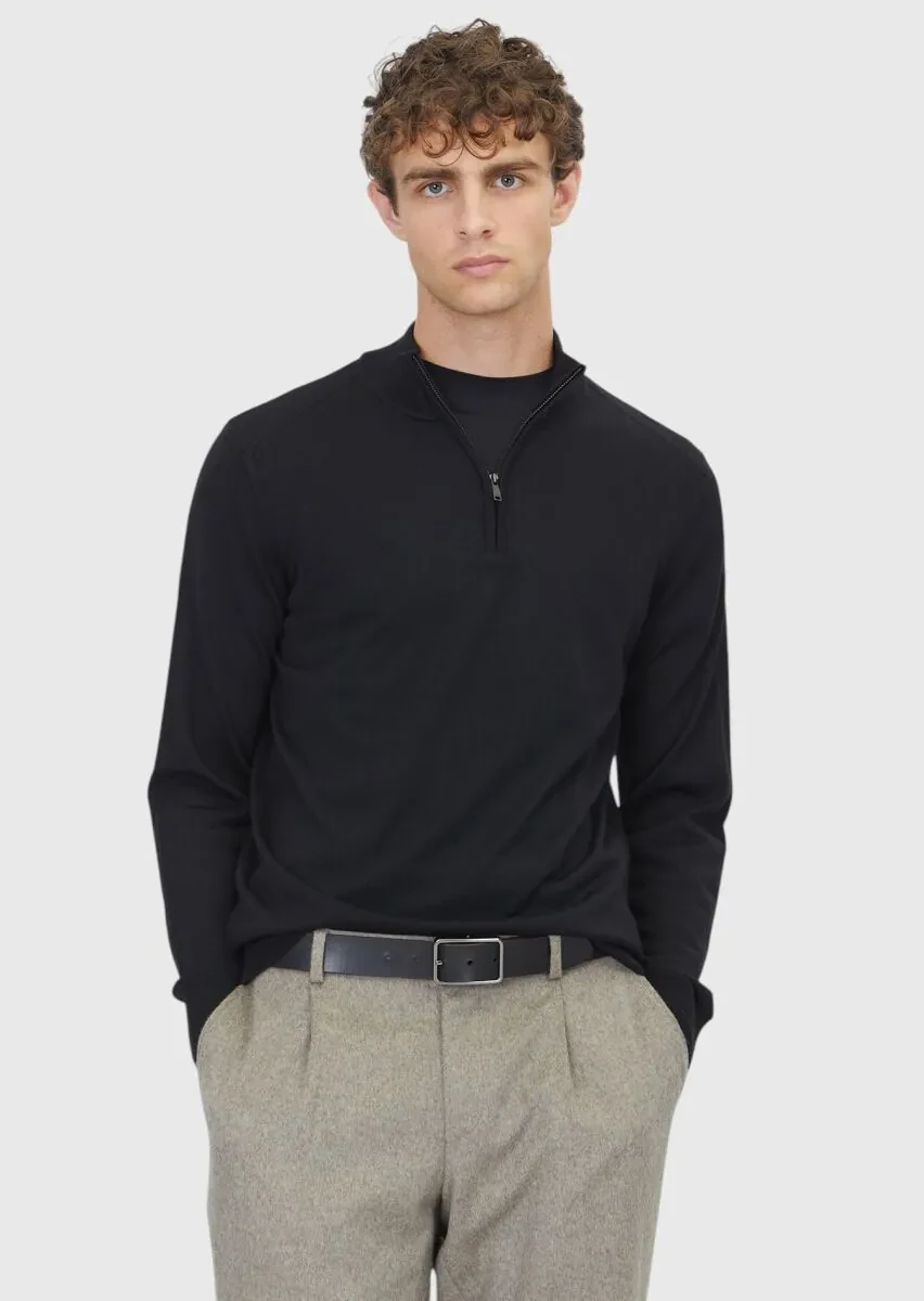 Black Knitwear Sweatshirt - 1