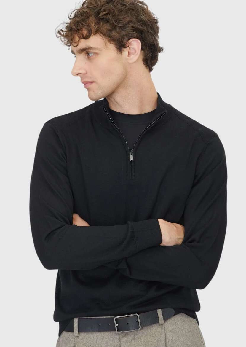 Black Knitwear Sweatshirt - 4