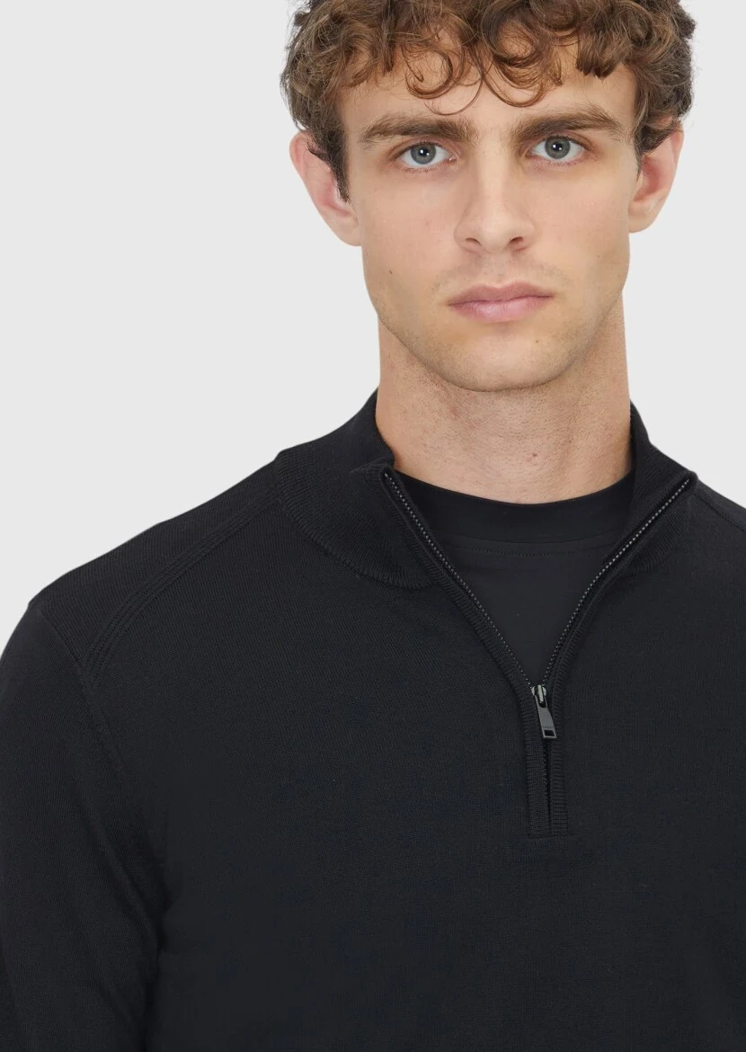 Black Knitwear Sweatshirt - 5