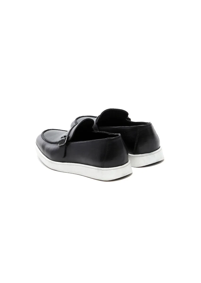 Black Leather Casual Loafer - 4