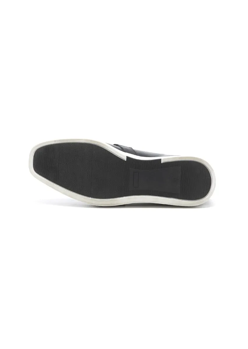 Black Leather Casual Loafer - 5
