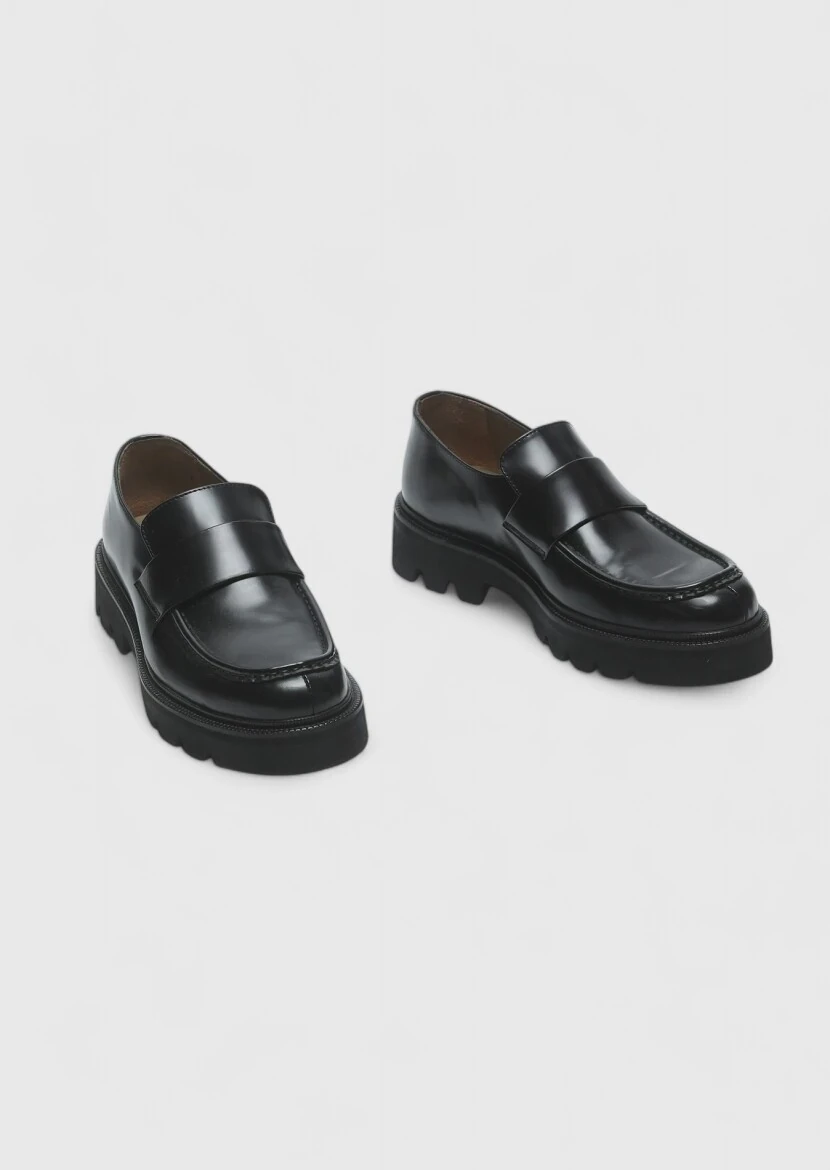 Black Leather Casual Loafer - 3