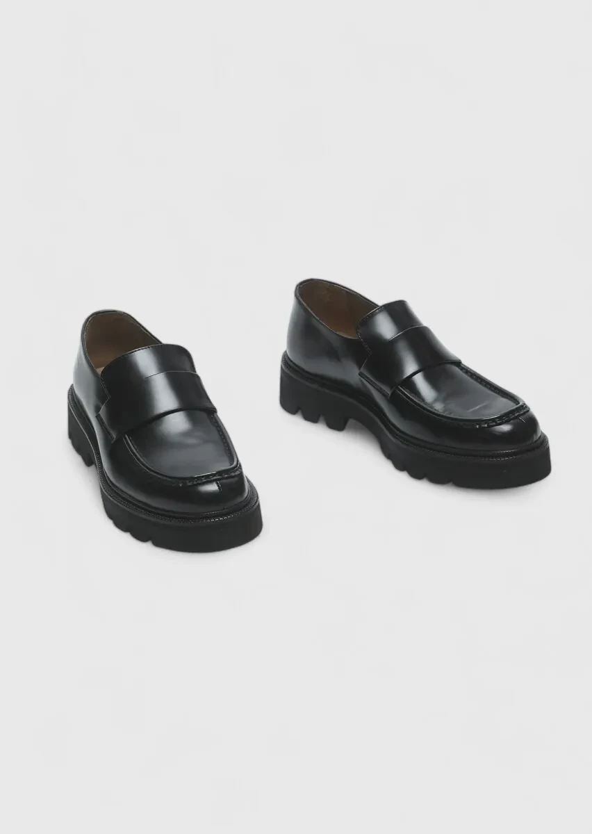Black Leather Casual Loafer - 3