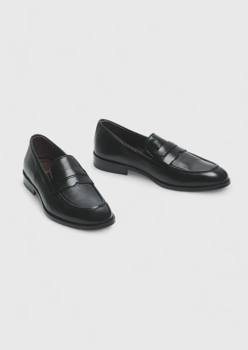 Black Leather Casual Loafer - 3
