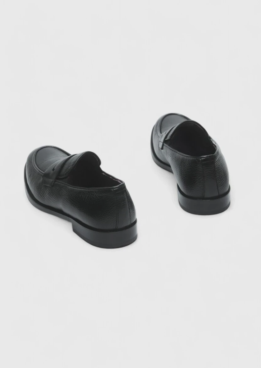 Black Leather Casual Loafer - 5