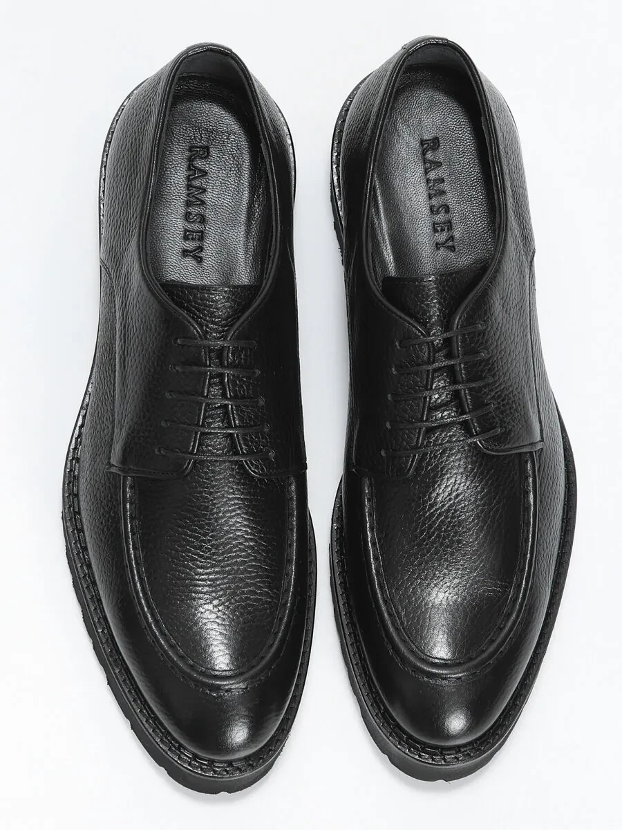 Black Leather Casual Shoes - 5